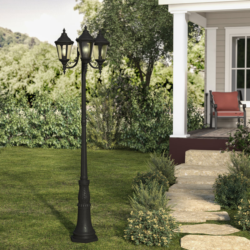 Lampadaire 3 lumières H 84,2 po Alessand, Or noir