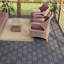 30 tuiles de terrasse à motif à rayures imbriquées, plancher carré en bois franc d'acacia gris clair 12 po x 12 po pour patio, banc, bord de piscine, ...