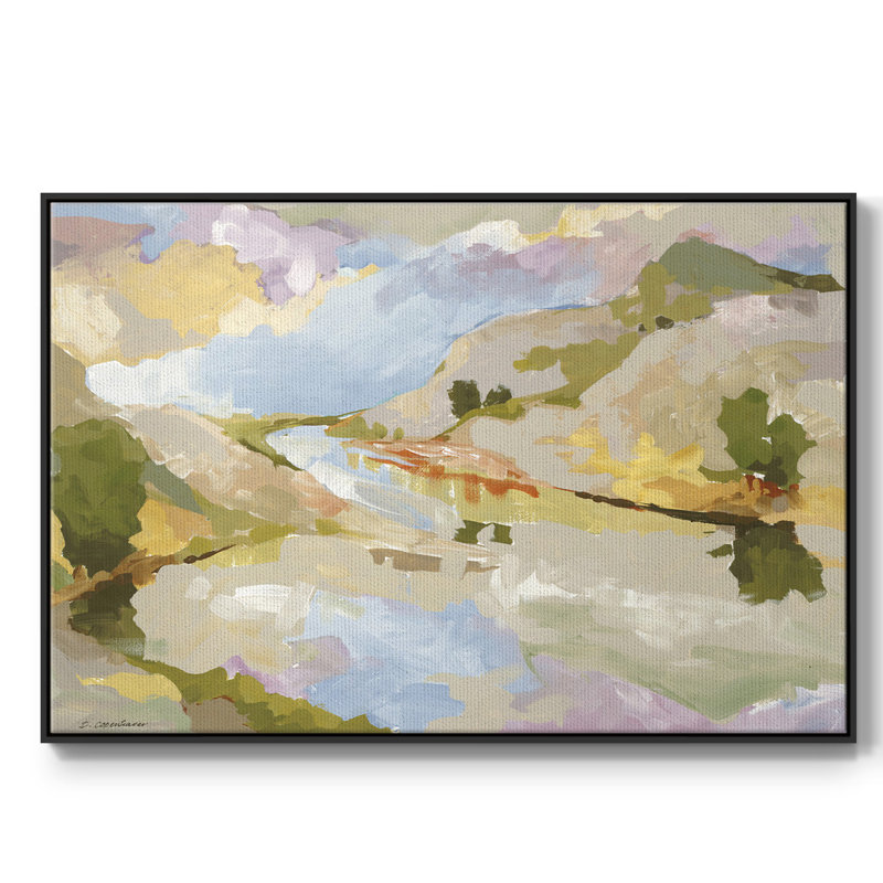 Uplands II, reproduction d'art sur toile, H 27 po x l 41 po x P 2 po, Cadre noir