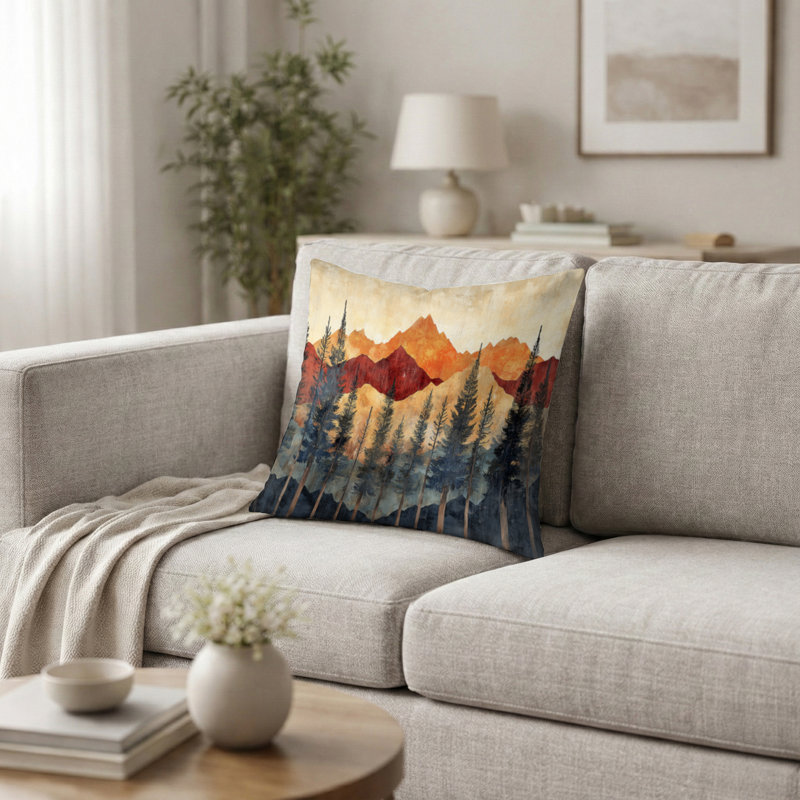 Coussin décoratif Geron Autumn Mountains In The Canopy II, H 16 po x l 16 po