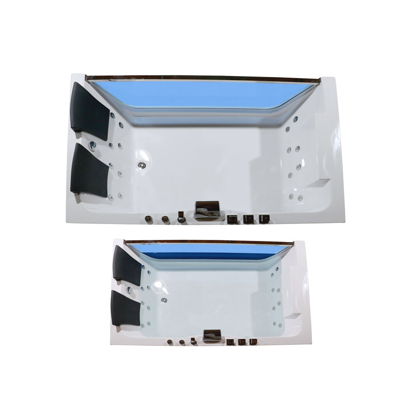 Penelope 70.87-in L x 47.24-in W x 22.83-in H Acrylic Alcove Whirlpool Massage Tub in Glossy White