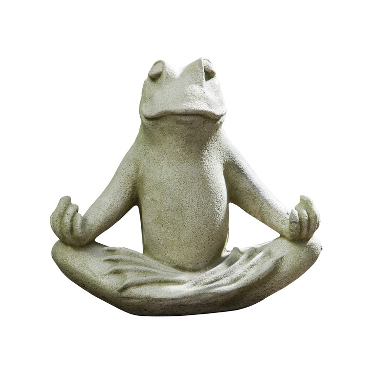 Campania International Aged Limestone Frankie Frog Statue