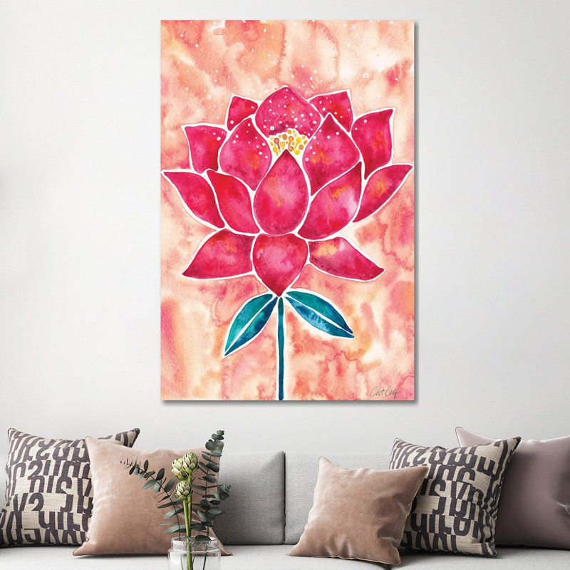 Strickler pêche fond magenta fleur de lotus, 60 po x 40 po x 1,5 po