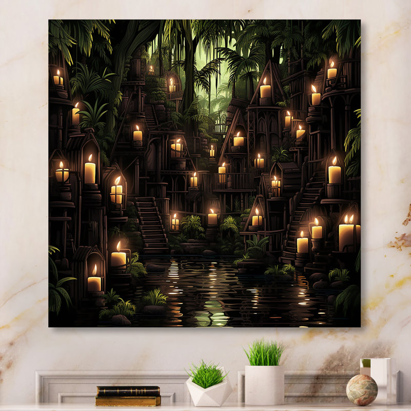 Bougie rituels éclairés par la lune - art mural, H 16 po x l 16 po x P 1 po, Toile tendue