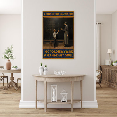 «Teacher And Into The Classroom», reproduction d'art graphique sur toile tendue