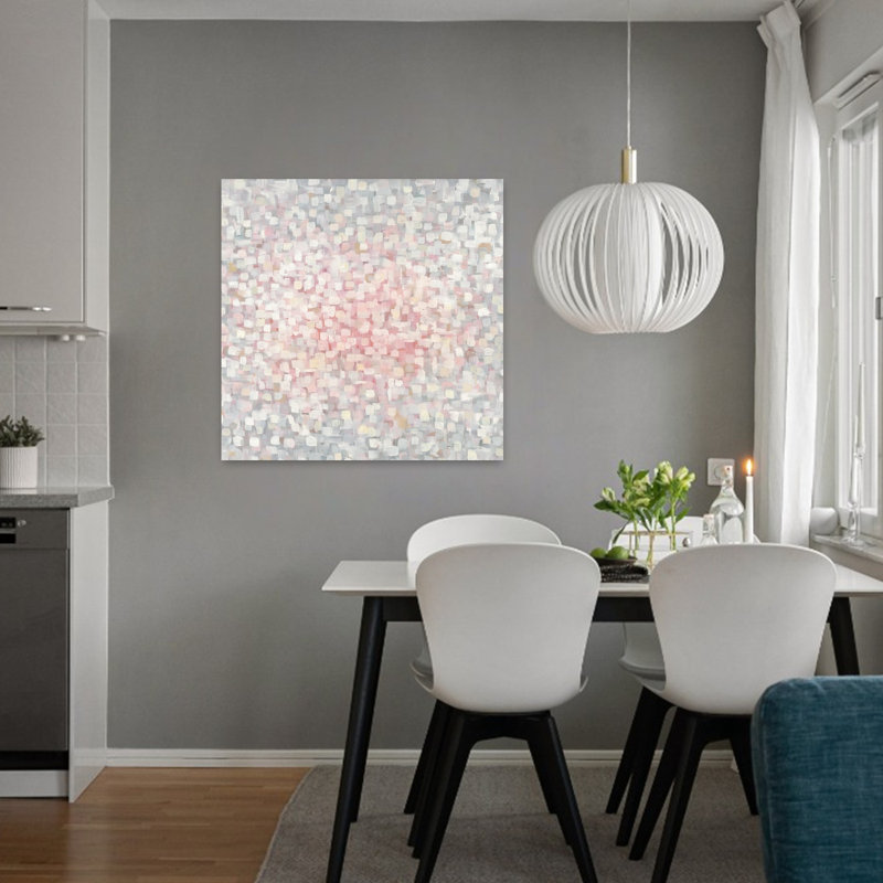 Contemporain subtil avec art abstrait crème, H 32 po x l 32 po