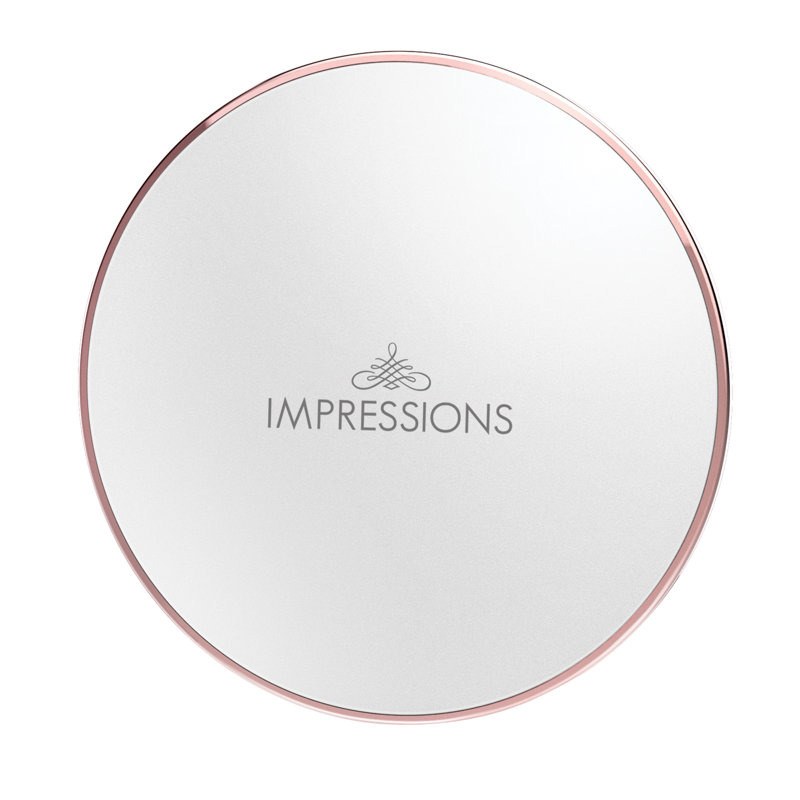 Coco LED Compact Mirror with Dimmer Button, Round Makeup Mini Travel Mirror with 7X Magnifying Glass