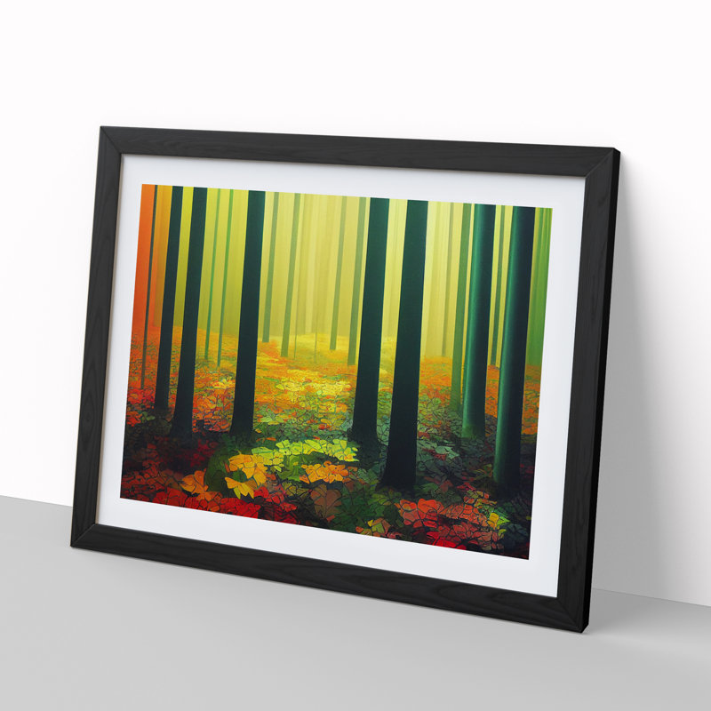 Dashing Spring Forest - Single Picture Frame Print, 46cm H x 64cm W x 2cm D, Black Framed