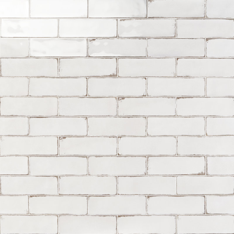 Carrelage mural en céramique 4 "x 12", Blanc