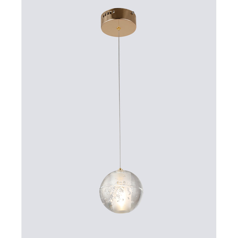 Luminaire suspendu sphère en cristal 1 lumière, Or