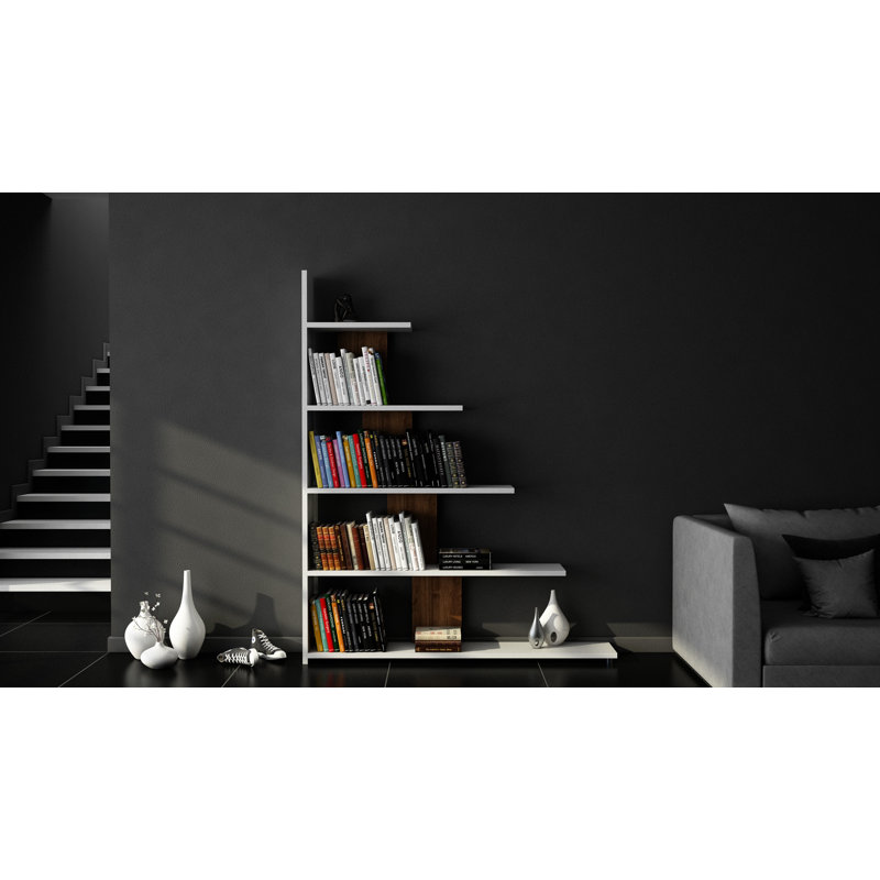 Bibliothèque murale Anuj, 47,9 x 47,2 x 7,7 pouces | 100% panneau de particules enduit de mélamine, épaisseur: 0,7 pouce | Nombreuses tablettes, hauteur de tablette réglable: 9,8 pouces | Parfait pour le bureau à domicile et le salon, design élégan