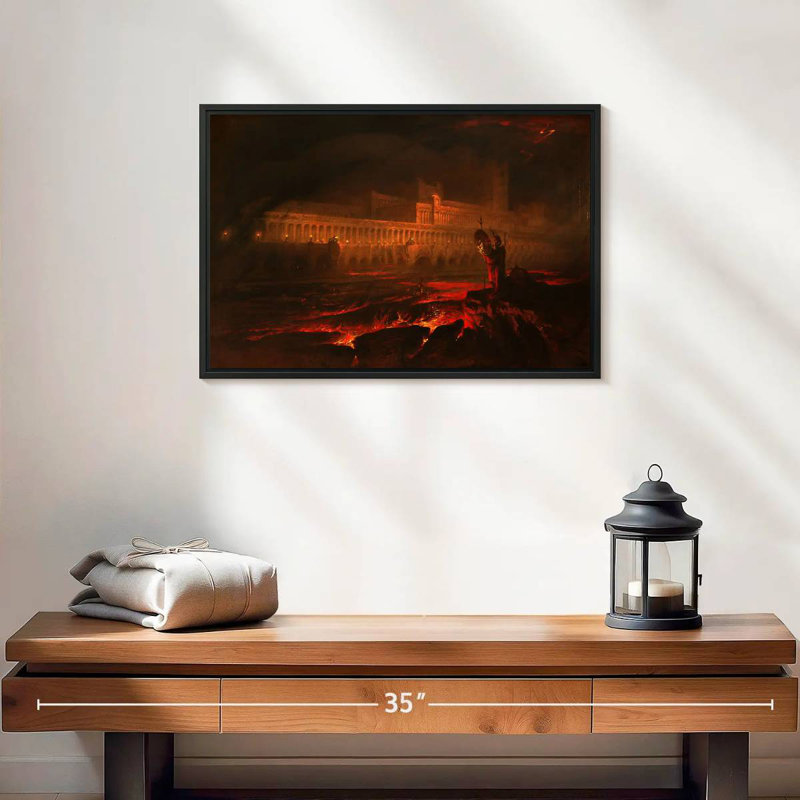 Le Pandemonium, 19 po x 13 po, Cadre flottant noir