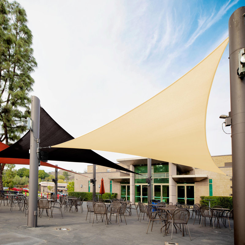 Beige 20' x 20' x 20' Triangle Sun Shade Sail Canopy