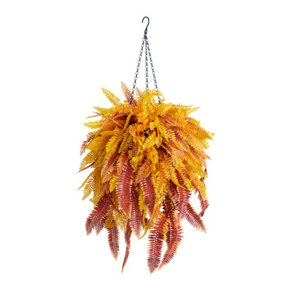 36in. UV Resistant Autumn Artificial Fall Fern Hanging Basket (Indoor/Outdoor)