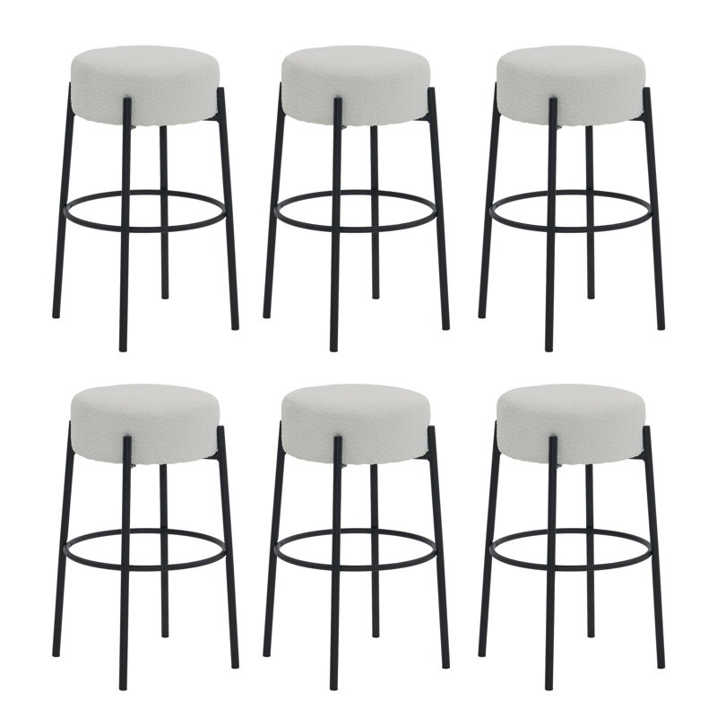 Kynlee Bar Stool, 6, Ivory, Bar Stool (30" Seat Height)