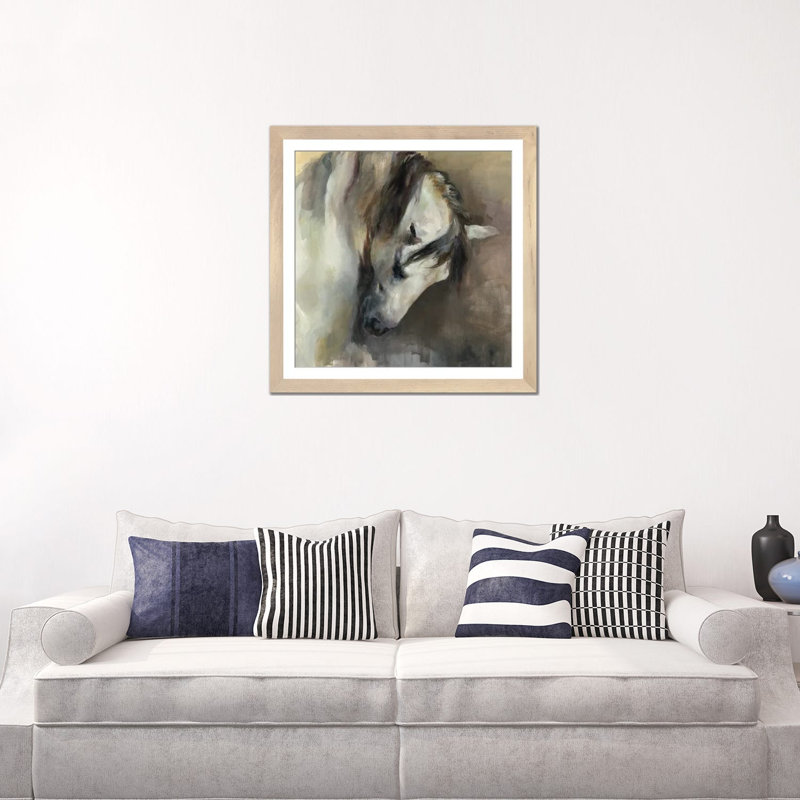Classical Horse by Marilyn Hageman iCanvas, 24" H x 24" W x 1" D, Natural Wood Open Corner Frame Paper
