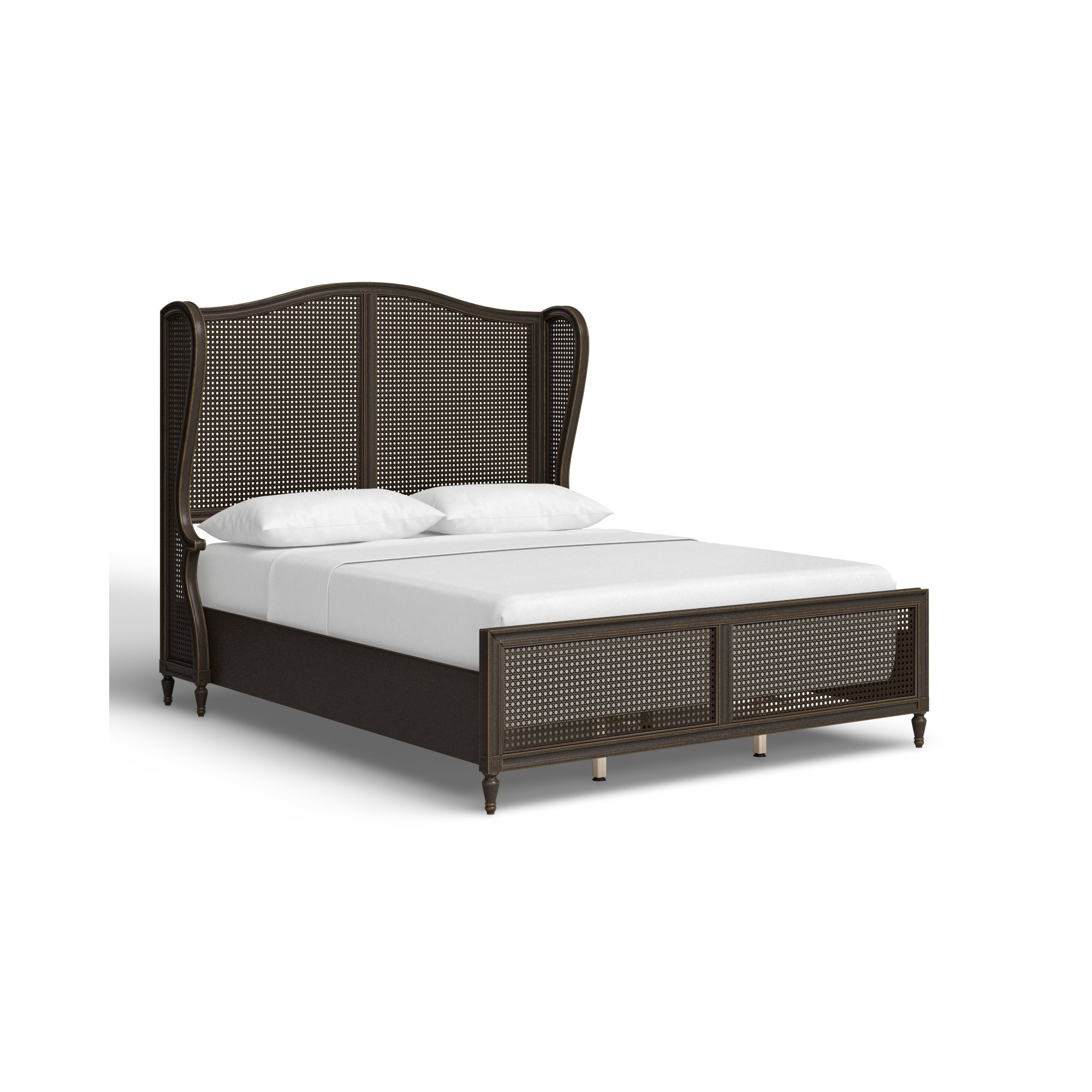 Gia Wingback Bed, Oiled Bronze, Queen