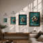 Blooms in Teal Botanical - Framed Print-981938377-981938368