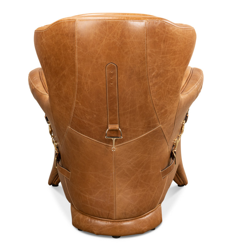 Hera Armchair, Light Brown Genuine Leather