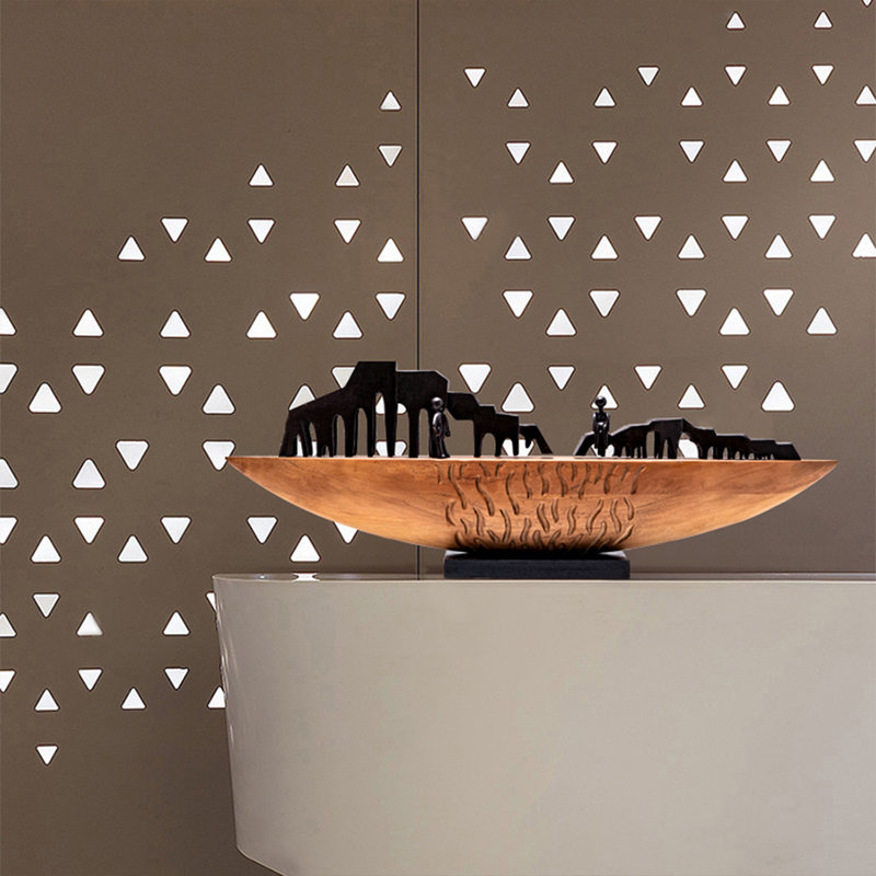 Brown+Black Free Form Solid Wood Decorative Object