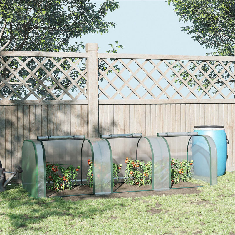 10' X 3' X 2.5' Mini Greenhouse, Portable Tunnel Green House With Roll-Up Zippered Doors, UV Waterproof Cover