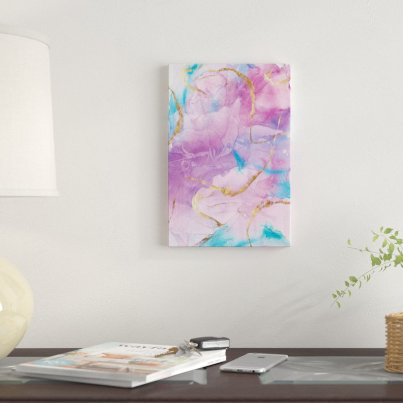 Or surligné doré, reproduction sur toile, H 12 po x l 8 po x P 0,75 po, Toile tendue, Pas de tapis
