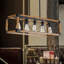 Lustre de ferme polyvalent à hauteur réglable en noyer de fer pour la salle à manger et la cuisine