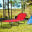 Fauteuil de bronzage Red Sun - 5 niveaux inclinable, pliable, structure en acier pour une utilisation extérieure dans un patio et une plage