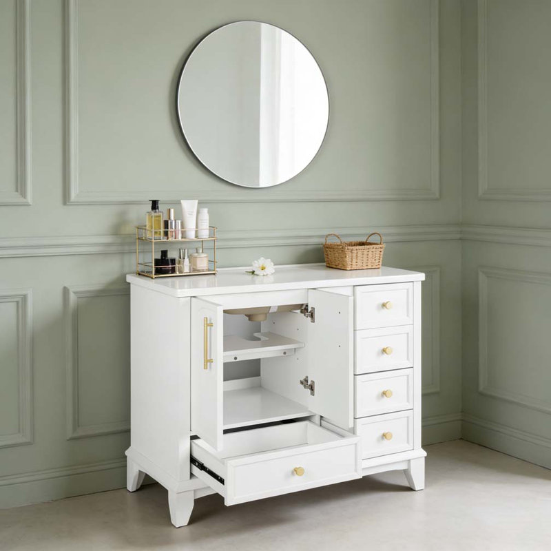Meuble-lavabo moderne 36 po, Blanc