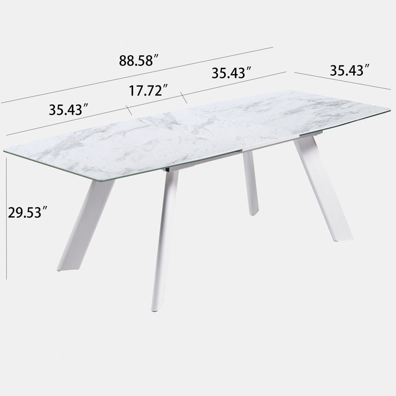Extendable Metal Base Dining Table