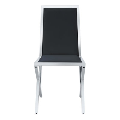 Chaises de salle à manger modernes en métal, conception ergonomique, pieds argentés pour la maison