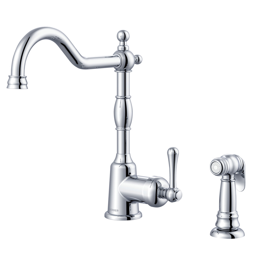 Opulence Single Handle Kitchen Faucet with Side Spray Gerber 