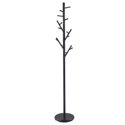 Black Tree-Inspired Coat Rack with 18 Hooks