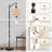  Arc Floor Lamp Aesthetic minimalist boho dashes mid century style Tall Modern Standing Lamp LED Adjustable Linen Lampshade 3 Color Temperatures
