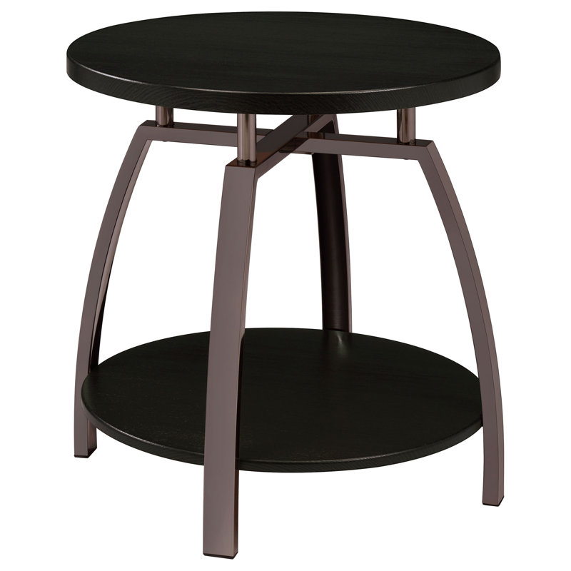 Table de bout gris foncé et nickel noir