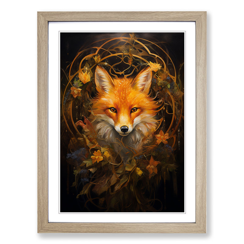Single Picture Frame Print on Wood, Oak Framed, 34cm H x 25cm W