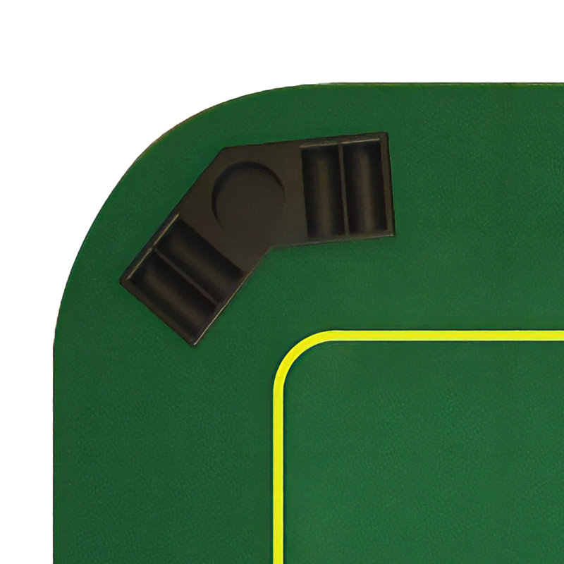 Plateau de poker Trademark - Tapis de jeu de cartes pliable - Table de Blackjack avec porte-gobelets et plateaux à jetons