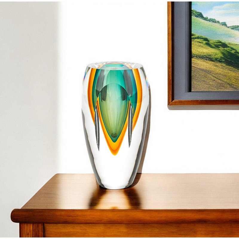 Astra Art 6.5" Glass Vase, 6" H x 3.5" W x 3.5" D