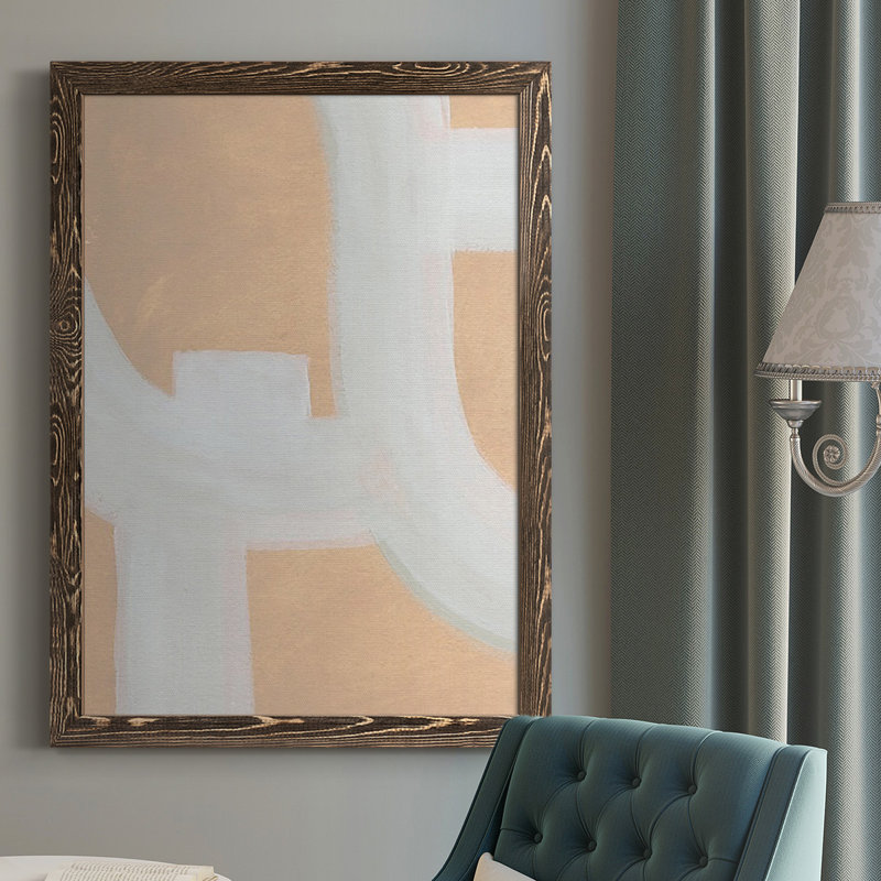 Visby Neutral Winding Paths II, reproduction d'art sur toile, H 37,5 po x l 27,5 po x P 1 po, Noyer