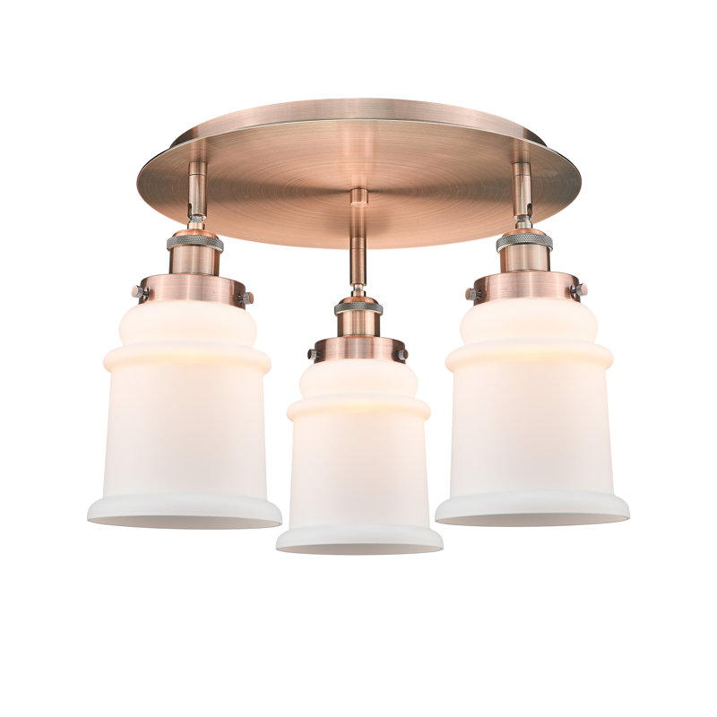 Plafonnier encastré Alvi, Blanc mat, Cuivre antique