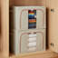 Boîte de rangement pliable en lin 100% coton avec cadre en acier, couvercle et poignées pour fenêtre-1414672428