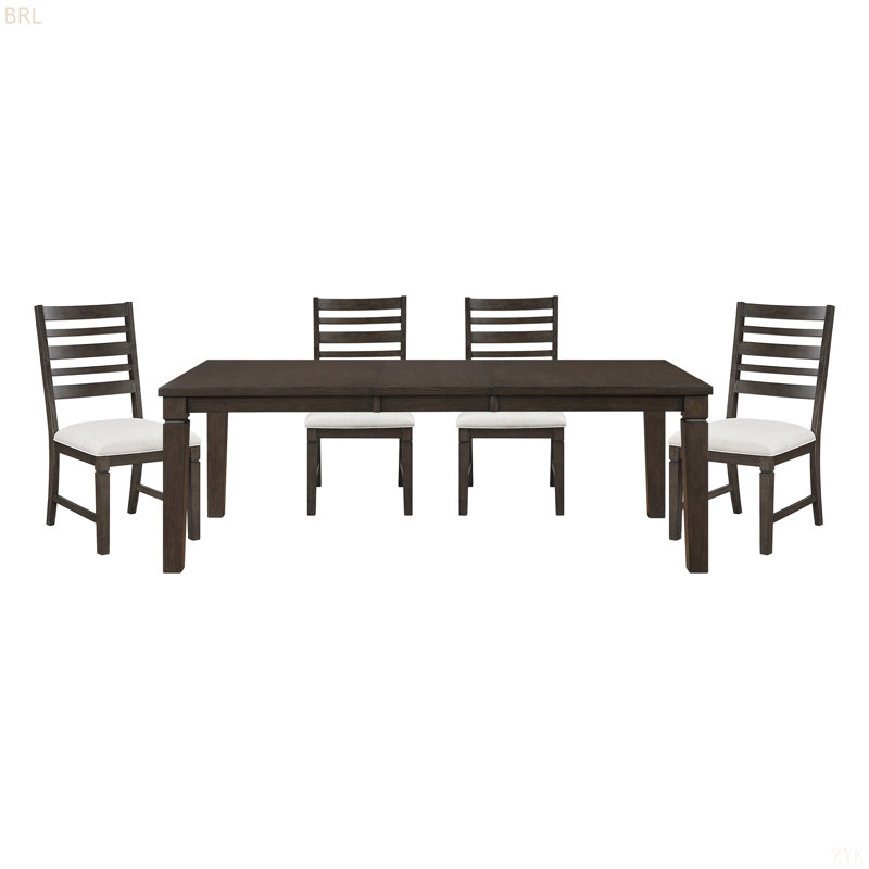 Ensemble de salle à manger de style classique avec table à finition espresso foncé et rallonge et chaises