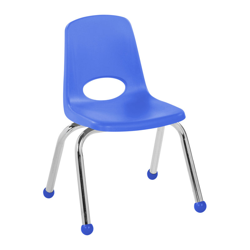 Chaise empilable 12 pouces avec patins à billes, 96 pièces / palette , Bleu, 10", 120