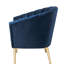Chaise d'appoint Colla en velours bleu minuit et finition dorée