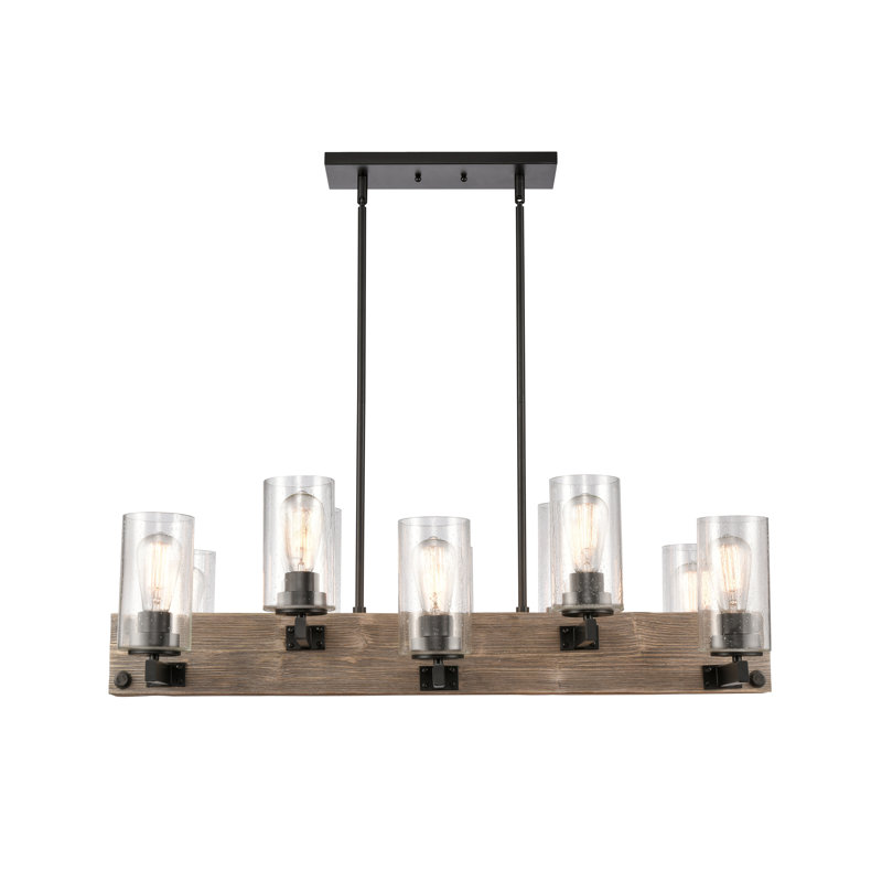 Lustre linéaire à 10 lumières Diego, gris