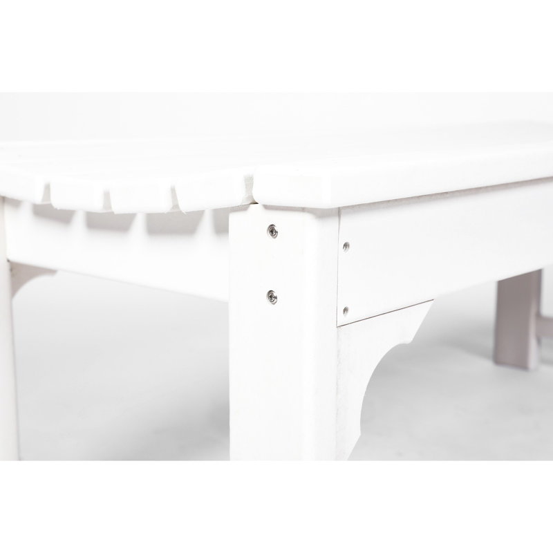 Banc blanc avec texture de bois pour l'extérieur - toutes saisons, protégé, capacité de 500 lb, matériaux, patio facile à installer et jardin sans dossier à texture de bois, blanc, matériau, zones d'assemblage