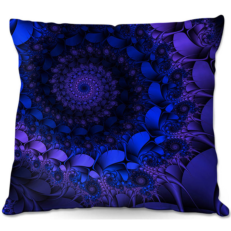 Geometric Reversible Throw Pillow, 20" x 20", Navy Blue/Blue