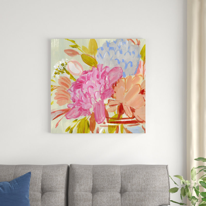 «Bright Florist III» par Annie Warren - peinture sur toile tendue, H 30 po x l 30 po x P 1,25 po
