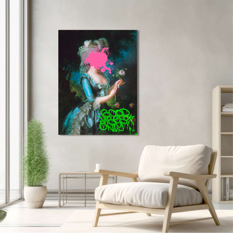 Pop And Funny Portraits Of Ladies And Knights, Marie-Antoinette by Eric Chestier - Wrapped Canvas Print, 100cm H x 70cm W