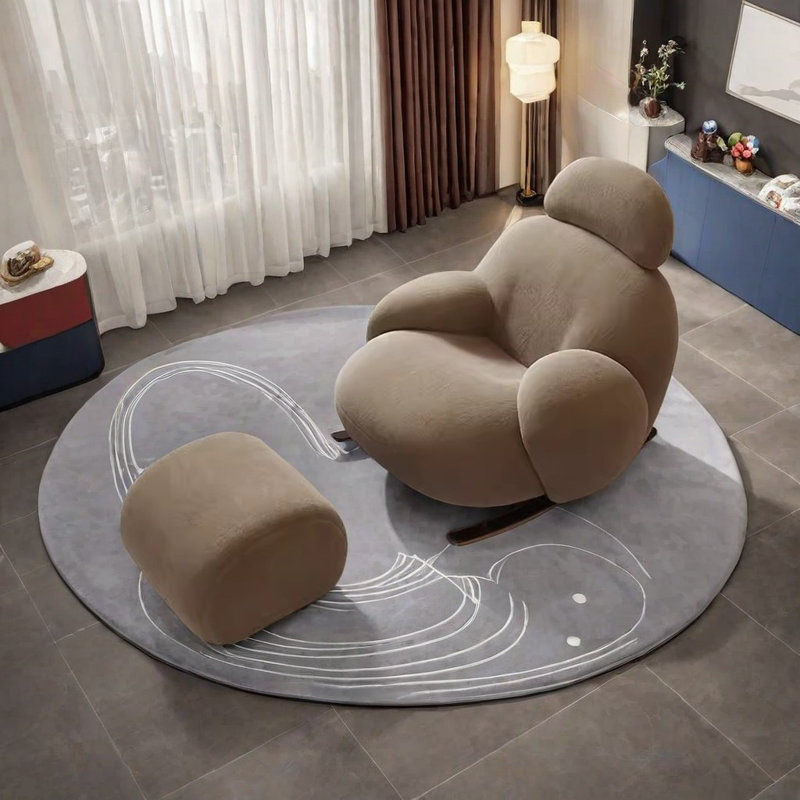 Chaise berçante moderne de style crème moderne, Café crème